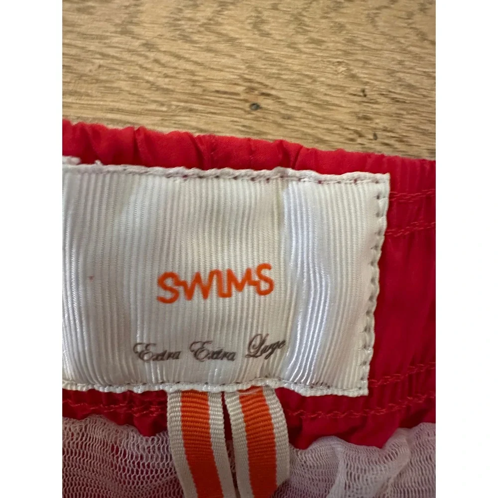 SWIMS Men's Solid Red Board Shorts / Swim Trunks with Drawstring – Size XXL